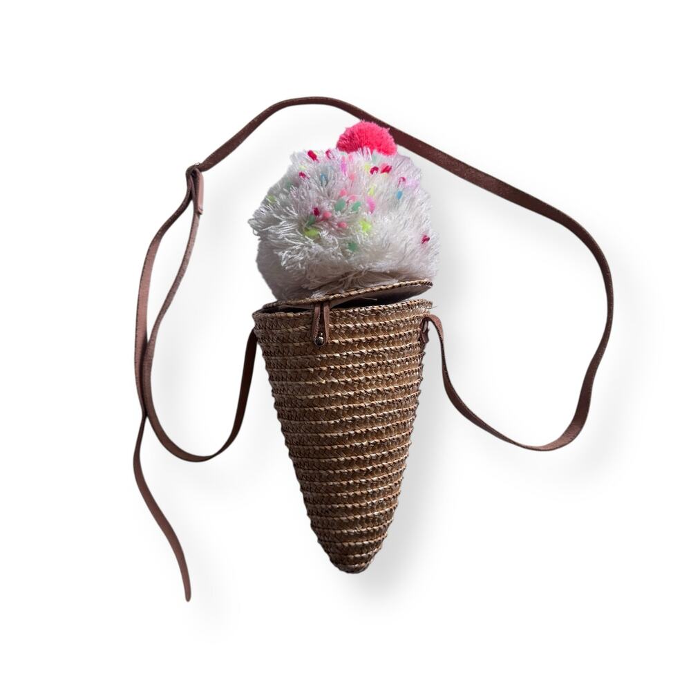 Meri Meri ice cream cone straw cross body bag